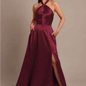 David's Bridal Red Maxi Dress